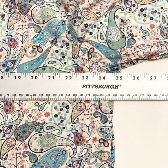 ROBERT GRAHAM Multicolor Bohemian Paisley Button Up Shirt Blouse in Cotton - Picture 9 of 11